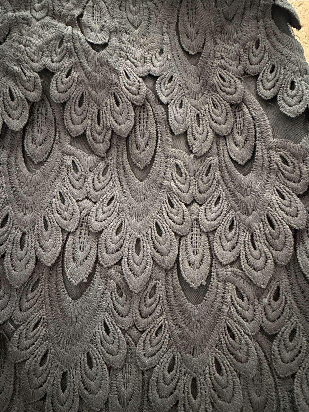 ANGL Black Layered Lace Petal Mini Skirt - Picture 4 of 6